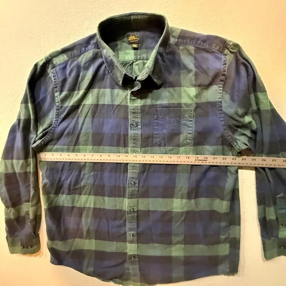 Rare Vintage L.L. Bean Cotton Silk Black‎ Watch Plaid Japan Export Shirt XLT - Picture 4 of 13